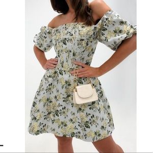 Missguided puff sleeve corset dress mini